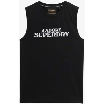 Superdry Zwart mouwloos casual T-shirt - Sportkleding Superdry Zwart mouwloos casual T-shirt - Sportkleding