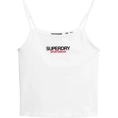 Superdry W6011836A Λευκό άνετο αμάνικο Τ-shirt - Casual Superdry W6011836A Λευκό άνετο αμάνικο Τ-shirt - Casual