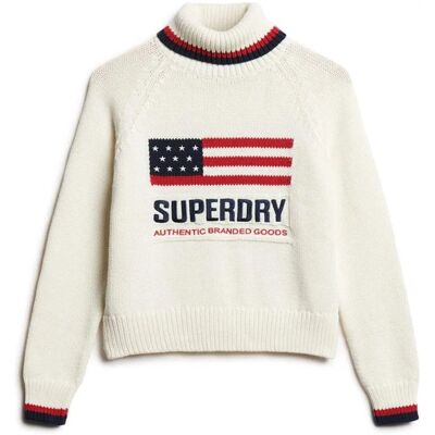 Superdry Americana Strickpullover Mit Stehkragen (W6110538A) - beige Superdry Americana Strickpullover Mit Stehkragen (W6110538A) - beige