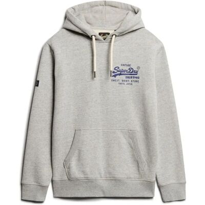 Superdry Klasyczna Vintage Logo Bluza z Kapturem - Szara - Casual - Bawełna Superdry Klasyczna Vintage Logo Bluza z Kapturem - Szara - Casual - Bawełna