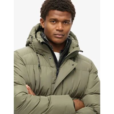 Superdry Olivgrüne Kapuzen-Pufferjacke - Jacke Superdry Olivgrüne Kapuzen-Pufferjacke - Jacke