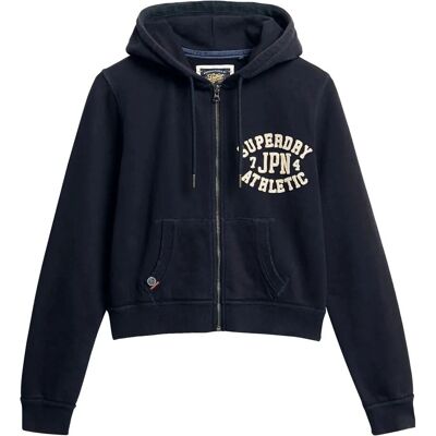Superdry - Athletic Essentials Relaxed Crop Zip Hoodie Superdry - Athletic Essentials Relaxed Crop Zip Hoodie