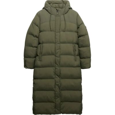 Superdry Long Ripstop Quilted Coat pale olive green Superdry Long Ripstop Quilted Coat pale olive green
