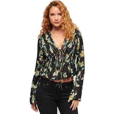 Superdry 70s Foldede ærmer Top - Top Superdry 70s Foldede ærmer Top - Top
