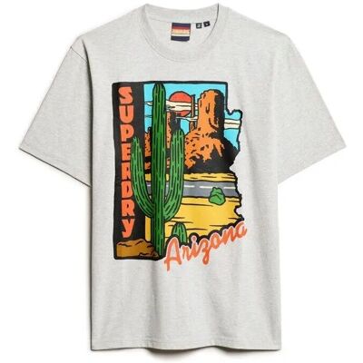 Maglietta Superdry Cartolina di Viaggio - Girocollo, Multicolore, Grigio Ghiaccio Maglietta Superdry Cartolina di Viaggio - Girocollo, Multicolore, Grigio Ghiaccio