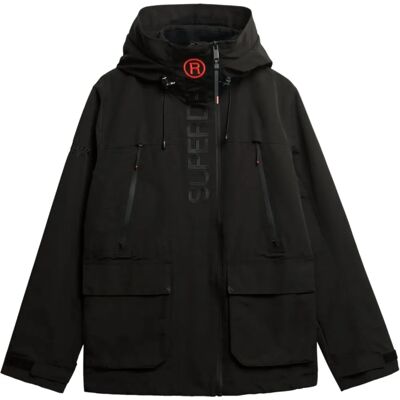 Giacca antivento con cappuccio Superdry Ultimate EMB - Nera - M Giacca antivento con cappuccio Superdry Ultimate EMB - Nera - M