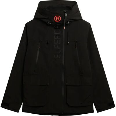 Superdry Schwarze Kapuzen Windbreaker Jacke - Herren XL Superdry Schwarze Kapuzen Windbreaker Jacke - Herren XL
