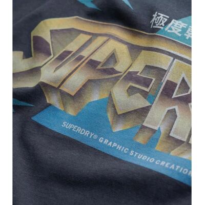 Superdry Bawełniana Luźna Koszulka - Logo zespołu rockowego - Styl casualowy Superdry Bawełniana Luźna Koszulka - Logo zespołu rockowego - Styl casualowy
