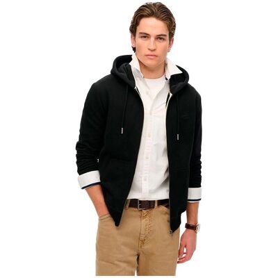 Superdry Black Logo Reißverschluss-Hoodie - Kapuzenpullover - Lässig Superdry Black Logo Reißverschluss-Hoodie - Kapuzenpullover - Lässig