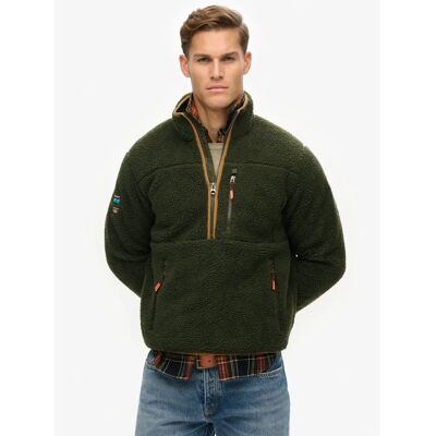 Superdry Maglione in pile verde oliva con mezzo zip - Maglione in pile Superdry Maglione in pile verde oliva con mezzo zip - Maglione in pile
