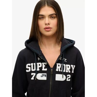Superdry Eclipse Navy Lässiger Kurzreiher Kapuzenpullover - Hoodie Superdry Eclipse Navy Lässiger Kurzreiher Kapuzenpullover - Hoodie