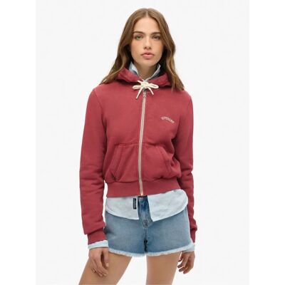Superdry Logo Essenziale Crop Zip Felpa Superdry Logo Essenziale Crop Zip Felpa