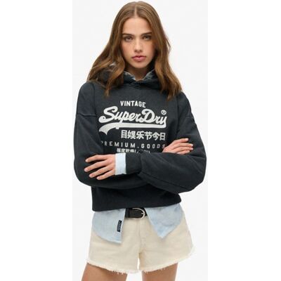 Superdry Vintage Logo Metallic Relaxed Hoodie - Bluzy Superdry Vintage Logo Metallic Relaxed Hoodie - Bluzy