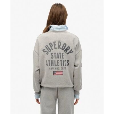 Superdry Athletic Essentials Sweatshirt - Grå melerad - Avslappnad passform - Återvunna material Superdry Athletic Essentials Sweatshirt - Grå melerad - Avslappnad passform - Återvunna material