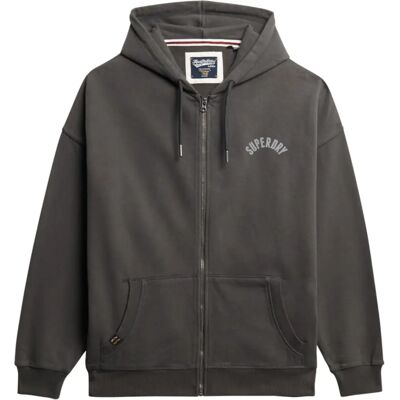 Superdry Charcoal Oversized Zip Hoodie - Hoodie Superdry Charcoal Oversized Zip Hoodie - Hoodie