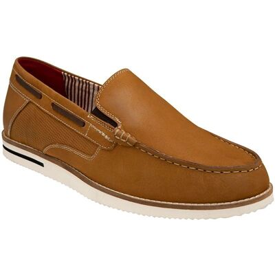 Lotus Saxon Tan Leather Slip-on Shoes - Boat Shoes Lotus Saxon Tan Leather Slip-on Shoes - Boat Shoes