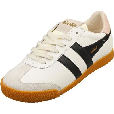 Gola Elan Chaussures en Cuir pour Femmes Blanc/Noir/Rose Craie - Baskets - Publicité Gola Elan Chaussures en Cuir pour Femmes Blanc/Noir/Rose Craie - Baskets - Publicité
