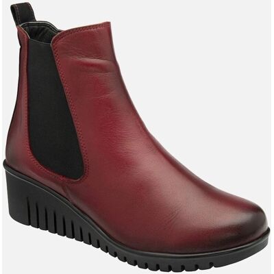 Lotus Women's Dresden Ankle Boots - Red - Leather - Wedge - Round Toe - Size 4 - Ankle Boots Lotus Women's Dresden Ankle Boots - Red - Leather - Wedge - Round Toe - Size 4 - Ankle Boots