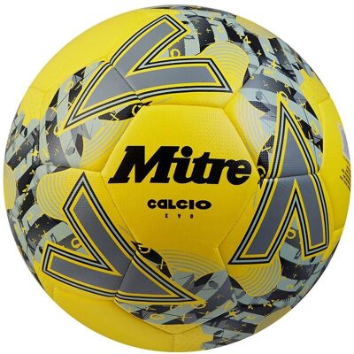 Ballon d'entraînement Mitre Calcio Evo Jaune Taille 5 - Résistant à l’eau - Publicité Ballon d'entraînement Mitre Calcio Evo Jaune Taille 5 - Résistant à l’eau - Publicité