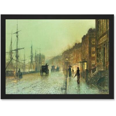 Artery8 Glasgow Docks 1881 Black Framed Wall Art - Painting Artery8 Glasgow Docks 1881 Black Framed Wall Art - Painting