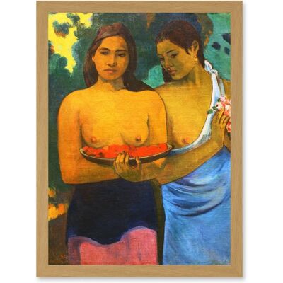 Artery8 - Paul Gauguin Two Tahitian Women - A4 - light oak - Framed - Art Print Artery8 - Paul Gauguin Two Tahitian Women - A4 - light oak - Framed - Art Print
