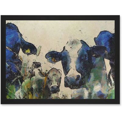 Artery8 - Nature Cow Cattle Farm Animal Artwork - A4 - Framed Wall Art Artery8 - Nature Cow Cattle Farm Animal Artwork - A4 - Framed Wall Art