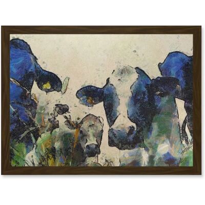 Artery8 - Nature Cow Cattle Farm Animal Artwork - Brown - A4 - Wall art Artery8 - Nature Cow Cattle Farm Animal Artwork - Brown - A4 - Wall art