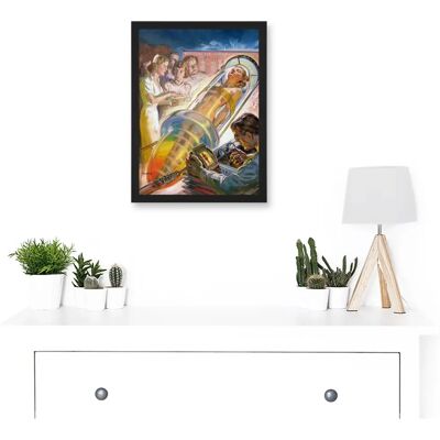 Artery8 - Vintage Sci Fi Neo Plastic Woman Android - black - A4 - Framed Wall Art Print Artery8 - Vintage Sci Fi Neo Plastic Woman Android - black - A4 - Framed Wall Art Print