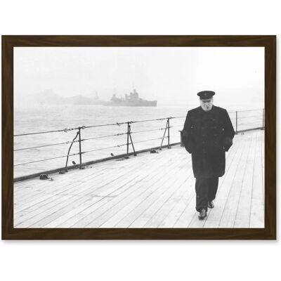 Artery8 - Winston Churchill WW2 - Brown - Framed Wall Art Artery8 - Winston Churchill WW2 - Brown - Framed Wall Art
