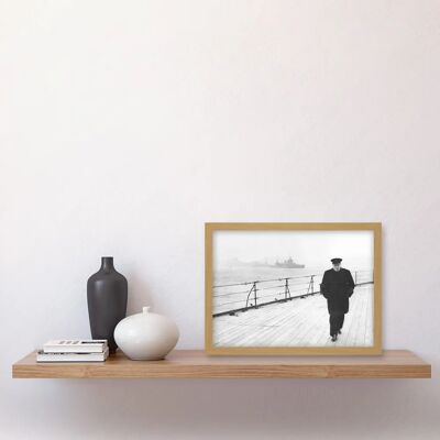 Artery8 - Churchill WW2 Vintage Photo - UK Deck Ship - Wall Art Artery8 - Churchill WW2 Vintage Photo - UK Deck Ship - Wall Art