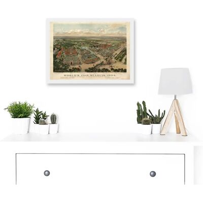 Artery8 - Aerial Birds Eye View St Louis 1904 - Wall Art Artery8 - Aerial Birds Eye View St Louis 1904 - Wall Art