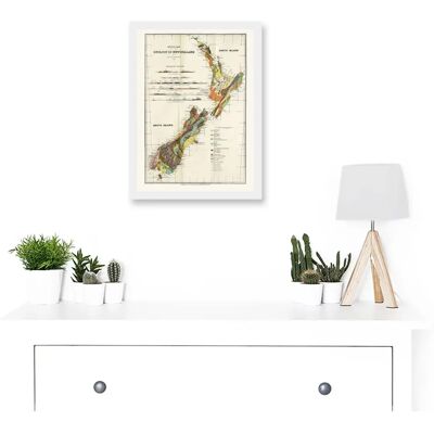 Artery8 - Vintage Map 1883 Hector Sketch NZ Geology - Framed Artery8 - Vintage Map 1883 Hector Sketch NZ Geology - Framed