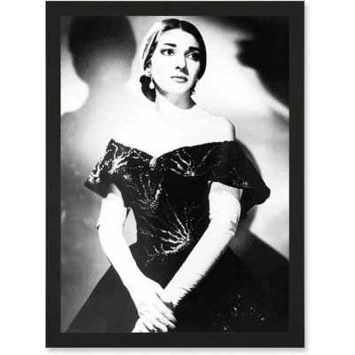 Artery8 - Maria Callas Portrait - Black White - Wall Art Artery8 - Maria Callas Portrait - Black White - Wall Art