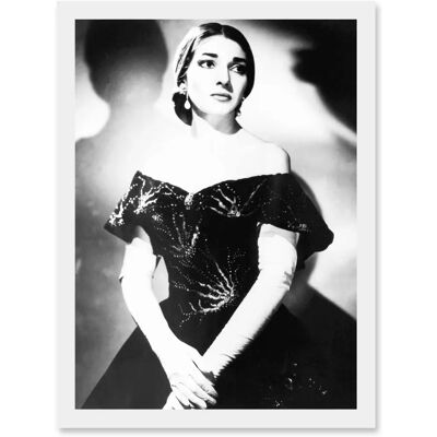 Artery8 - Maria Callas Portrait - Black-White - Wall Art Artery8 - Maria Callas Portrait - Black-White - Wall Art