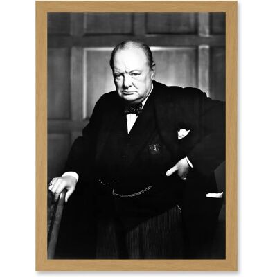 Artery8 - Winston Churchill Portrait - Light Oak - A4 - Art Print Artery8 - Winston Churchill Portrait - Light Oak - A4 - Art Print