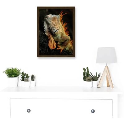 Artery8 - Iguana Lizard - brown - A4 - Framed Wall Art Artery8 - Iguana Lizard - brown - A4 - Framed Wall Art