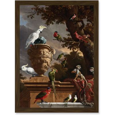 Artery8 - Hondecoeter Menagerie - Parrots - A4 - Framed Wall Art Artery8 - Hondecoeter Menagerie - Parrots - A4 - Framed Wall Art