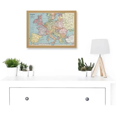 Artery8 - Whitney-Graham 1930 Europe Map - Light Oak - Wall Art Artery8 - Whitney-Graham 1930 Europe Map - Light Oak - Wall Art