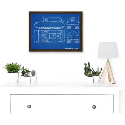 Artery8 - Panzer VIII Maus - A4 - Brown - Framed Wall Art Artery8 - Panzer VIII Maus - A4 - Brown - Framed Wall Art