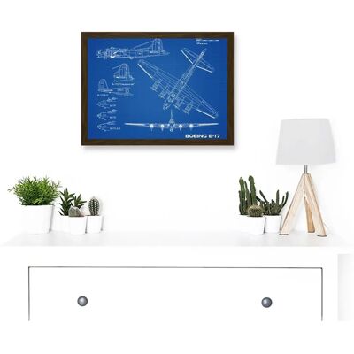 Artery8 - B-17 Flying Fortress - Blueprint - Framed Wall Art Artery8 - B-17 Flying Fortress - Blueprint - Framed Wall Art