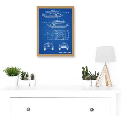 Artery8 - M1 Abrams - Light Oak - A4 - Wall Art Print Artery8 - M1 Abrams - Light Oak - A4 - Wall Art Print