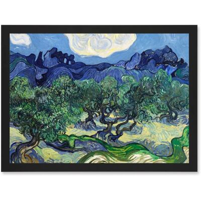 Artery8 - Vincent van Gogh The Olive Trees - Black - A4 - Wall Art Print Artery8 - Vincent van Gogh The Olive Trees - Black - A4 - Wall Art Print