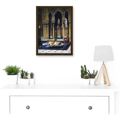 Artery8 Gerome Grief Of The Pasha Mourning Tiger - A4 - brown - framed - Art Print Artery8 Gerome Grief Of The Pasha Mourning Tiger - A4 - brown - framed - Art Print