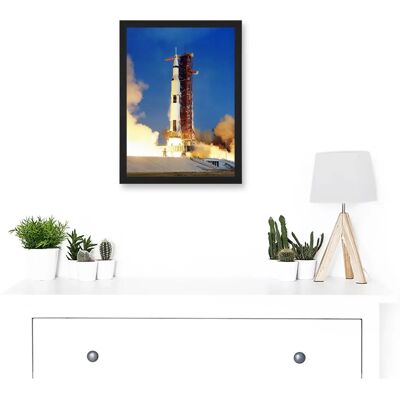 Artery8 Space Nasa Apollo 11 Rocket Launch Lift Off - A4 - Framed - Black - Art print Artery8 Space Nasa Apollo 11 Rocket Launch Lift Off - A4 - Framed - Black - Art print