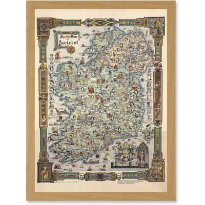 Artery8 - Ireland Story Map 1936 - Wall Art Print Artery8 - Ireland Story Map 1936 - Wall Art Print