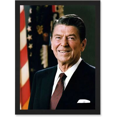 Artery8 - Ronald Reagan Portrait - A4 - Black Frame - Wall Art Print Artery8 - Ronald Reagan Portrait - A4 - Black Frame - Wall Art Print
