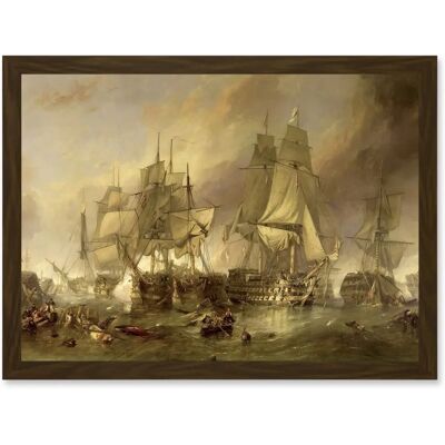 Artery8 - Stanfield Battle Of Trafalgar - Brown - Framed Wall Art Artery8 - Stanfield Battle Of Trafalgar - Brown - Framed Wall Art