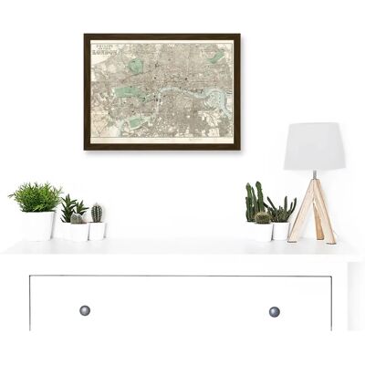 Artery8 - Map Philip 1881 London City England - A4 - Framed - Wall Art Print Artery8 - Map Philip 1881 London City England - A4 - Framed - Wall Art Print