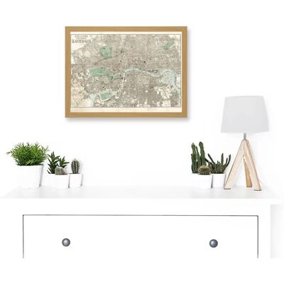 Artery8 - Philip 1881 Map - Light Oak - Framed Wall Art Artery8 - Philip 1881 Map - Light Oak - Framed Wall Art
