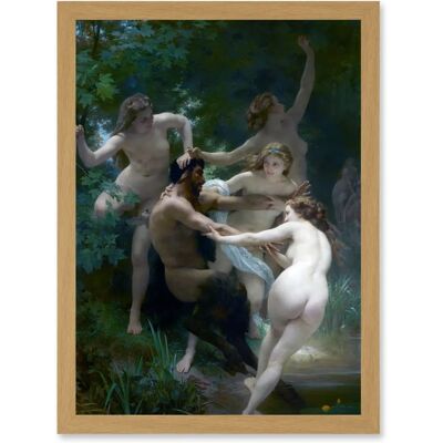 Artery8 - Bouguereau Nymphs Satyr - Framed Wall Art Print Artery8 - Bouguereau Nymphs Satyr - Framed Wall Art Print